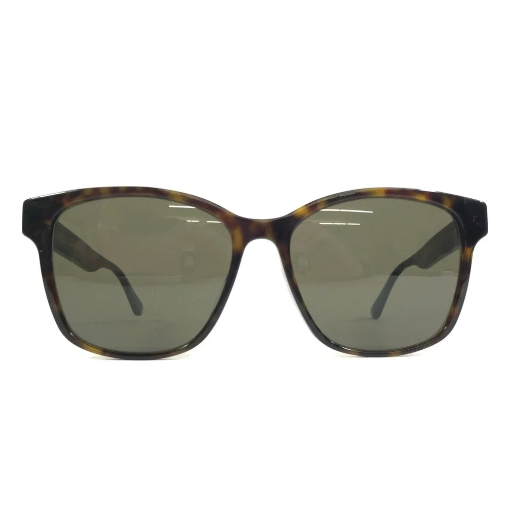Gucci Sunglasses GG0417SK 003 Tortoise Green Red Asian Fit Frames w Brown Lenses